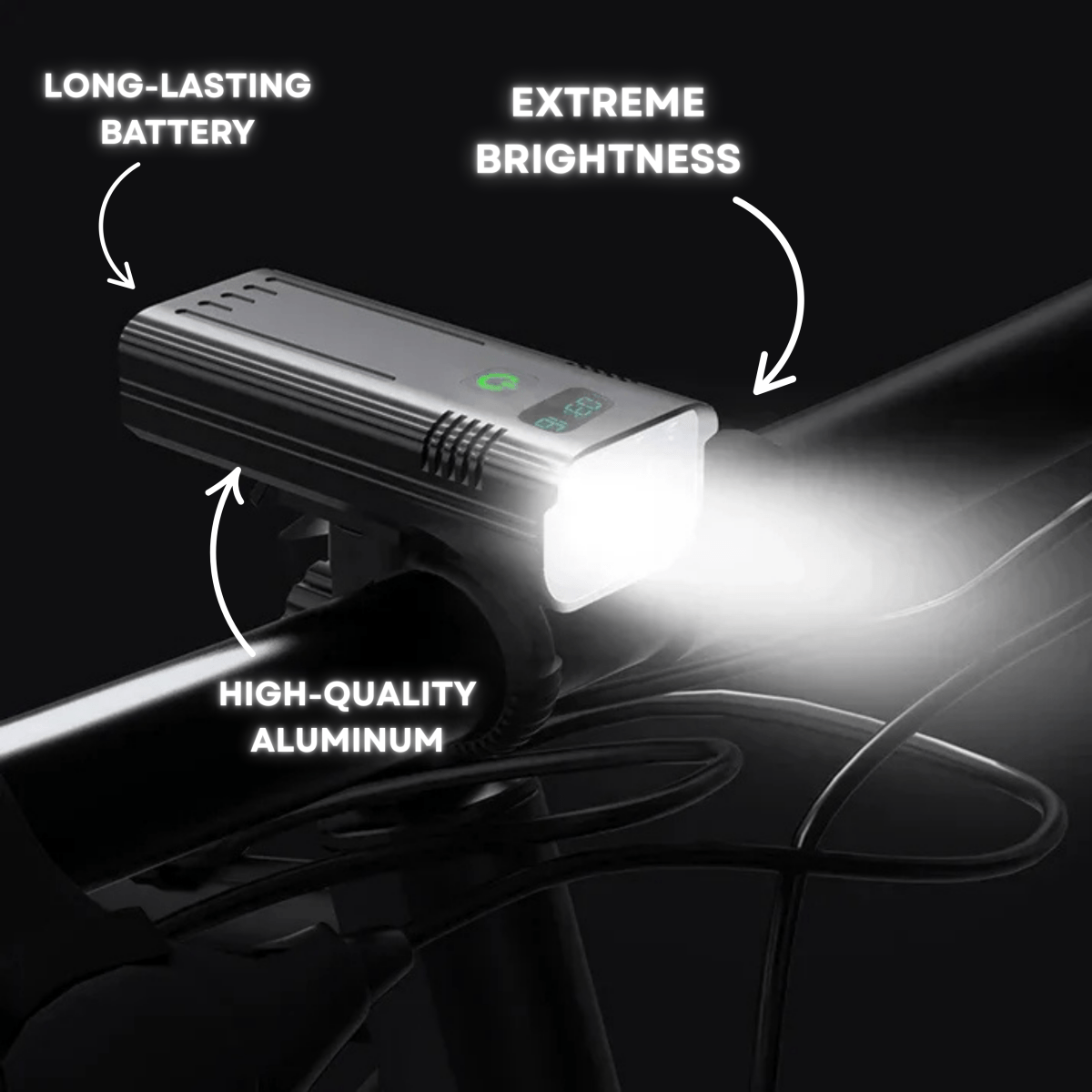 Skanto | ROADGLOW X – 5000 Lumen Bike Light with 12 LEDs and USB-C Rechargeable Battery