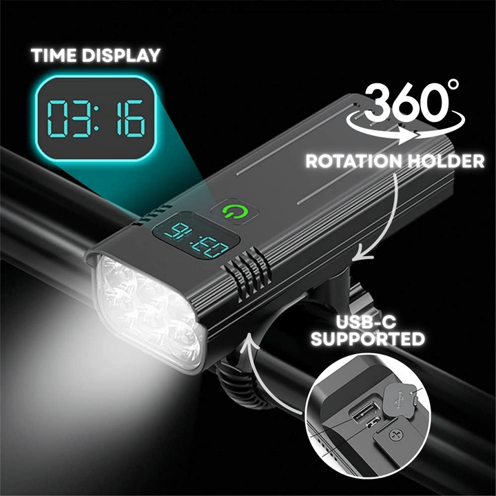 Kalsten | ROADGLOW X – 5000 Lumen Bike Light with 12 LEDs & USB-C Rechargeable Battery