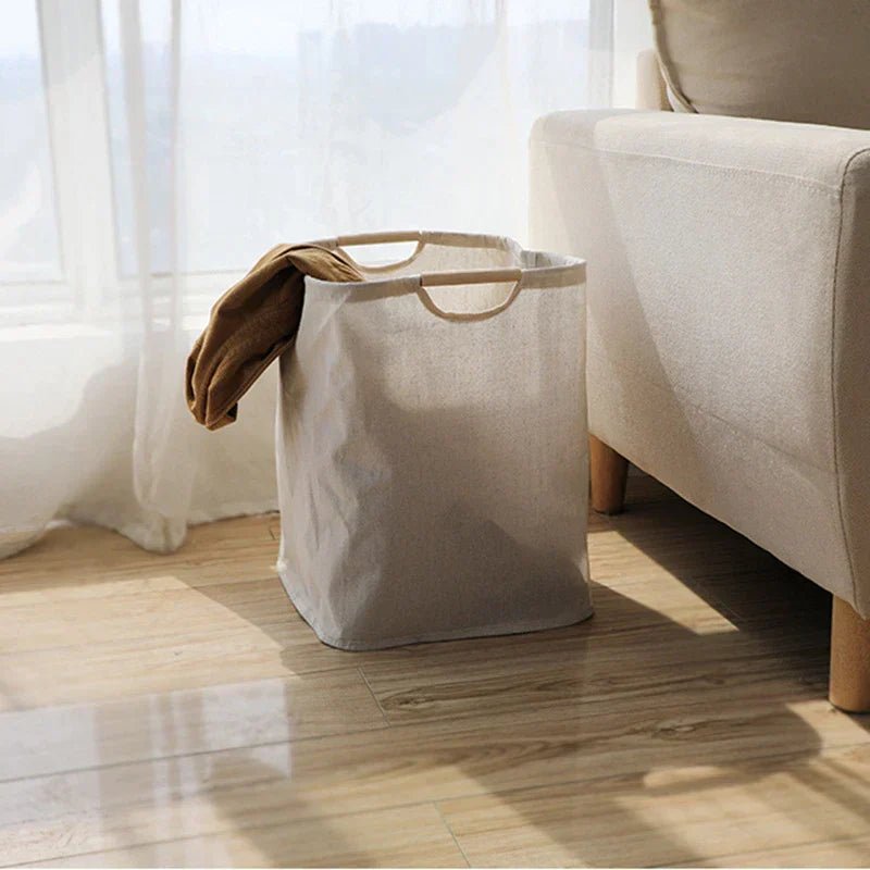 Kalsten | LuxeFold Hamper – Elegant Cotton-Linen Laundry Organizer