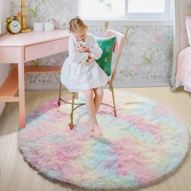 Kalsten | Velvéri Luxe FluffyMat Rug | Ultra-soft round plush rug for cozy home and bedroom décor