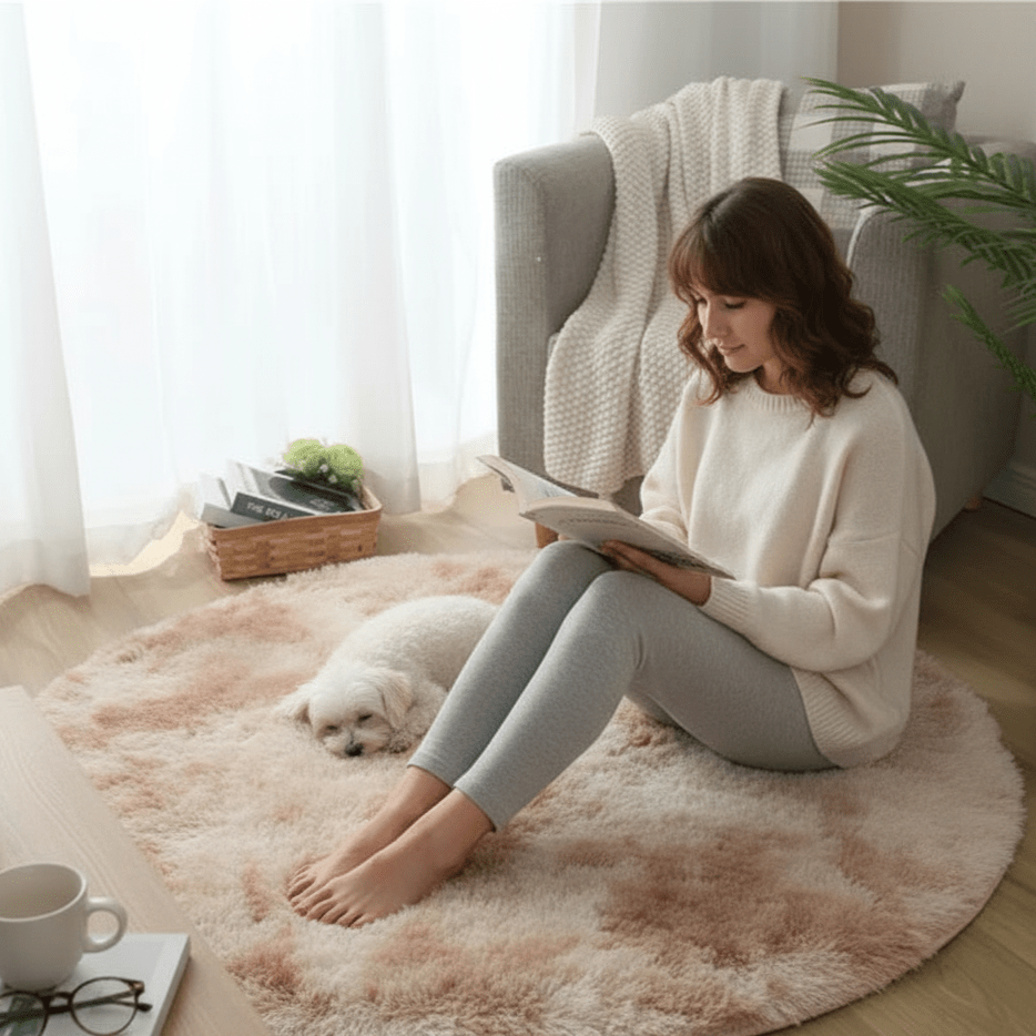 Kalsten | Velvéri Luxe FluffyMat Rug | Ultra-soft round plush rug for cozy home and bedroom décor