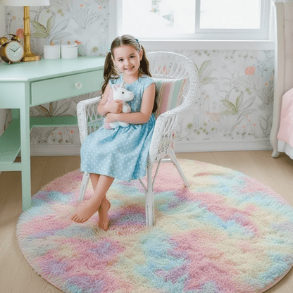Skanto | Skanto Velvéri Luxe FluffyMat Rug | Ultra-Soft Round Plush Rug for Cozy Homes and Bedroom Decor
