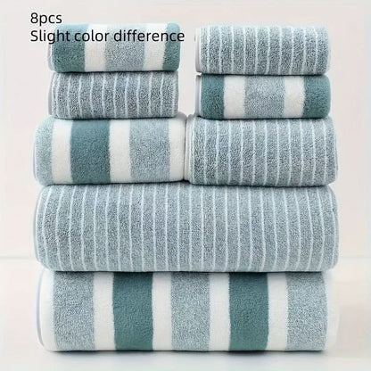 Skanto | 8-Piece Coral Fleece Towel Set – Ultra-Soft & Quick-Drying