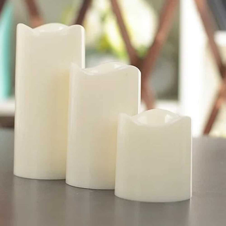 LED Candles - 3 pieces - 7.5/11.5/15 cm - with remote control - with color change | Kalsten