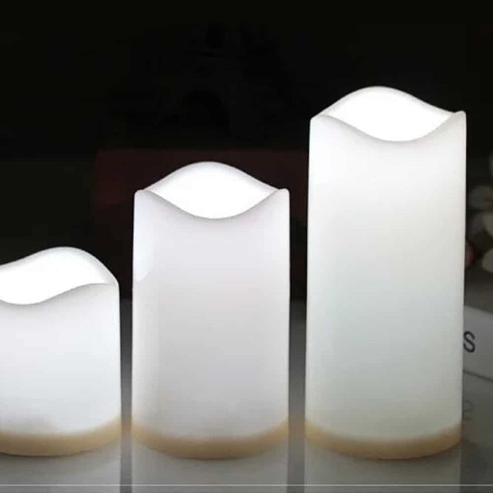 LED Candles - 3 pieces - 7.5/11.5/15 cm - with remote control - with color change | Kalsten