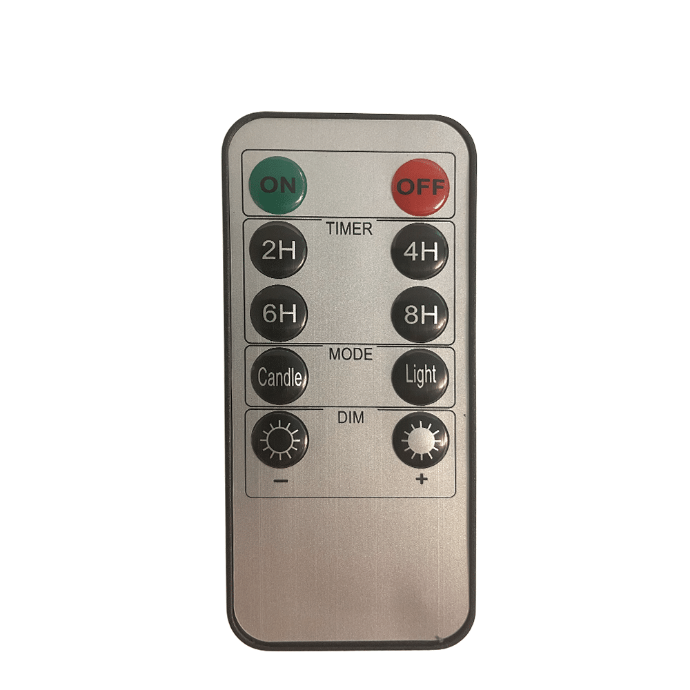 LED light white in plastic - with movable flame and remote control (3 pieces) | Kalsten