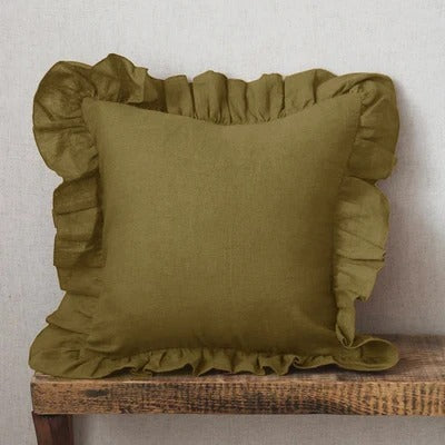 Elegant Linen Cushion Cover - with Ruffles for Ultimate Comfort Kalsten
