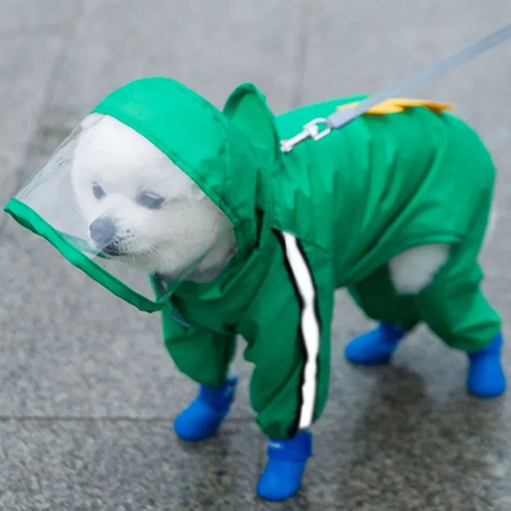 Kalsten | Adorable Bear-Themed Full Body Dog Raincoat with Reflective Safety Features
