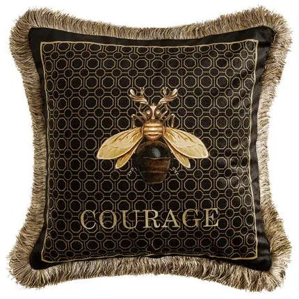 Luxury Gold Pillow Case with Bee Print for Elegant Interiors Kalsten