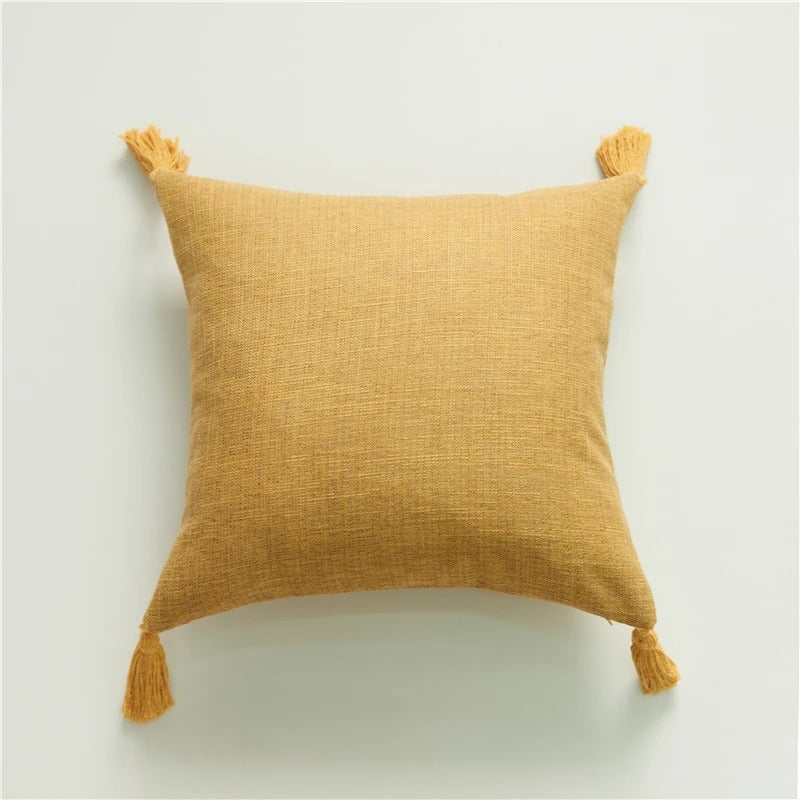 ImperialRest Cushion Cover - Elegant Linen Cushion Cover with Playful Tassels for Any Space Kalsten