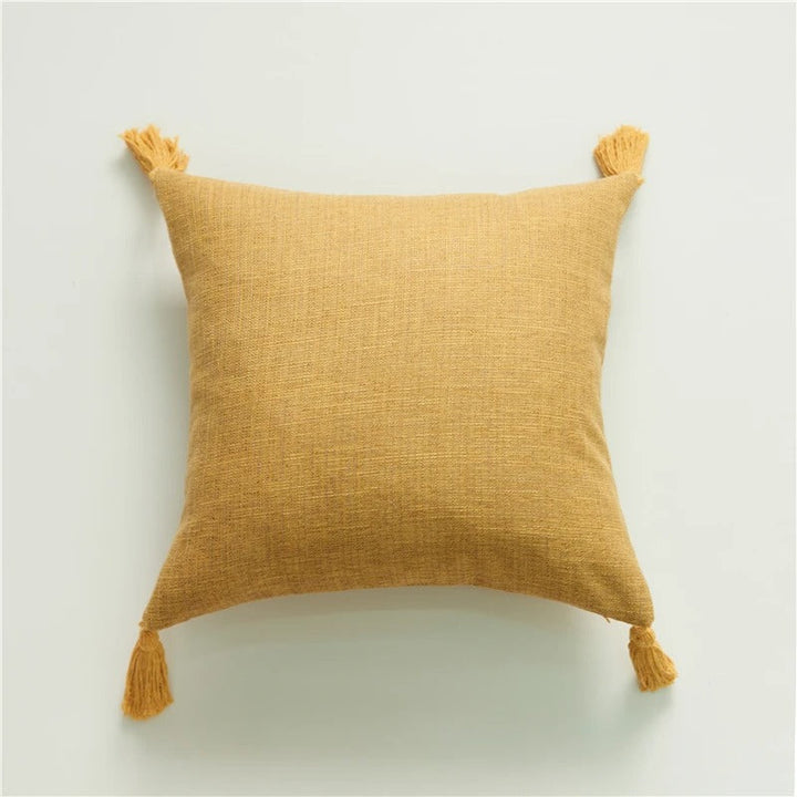 ImperialRest Cushion Cover - Elegant Linen Cushion Cover with Playful Tassels for Any Space Kalsten