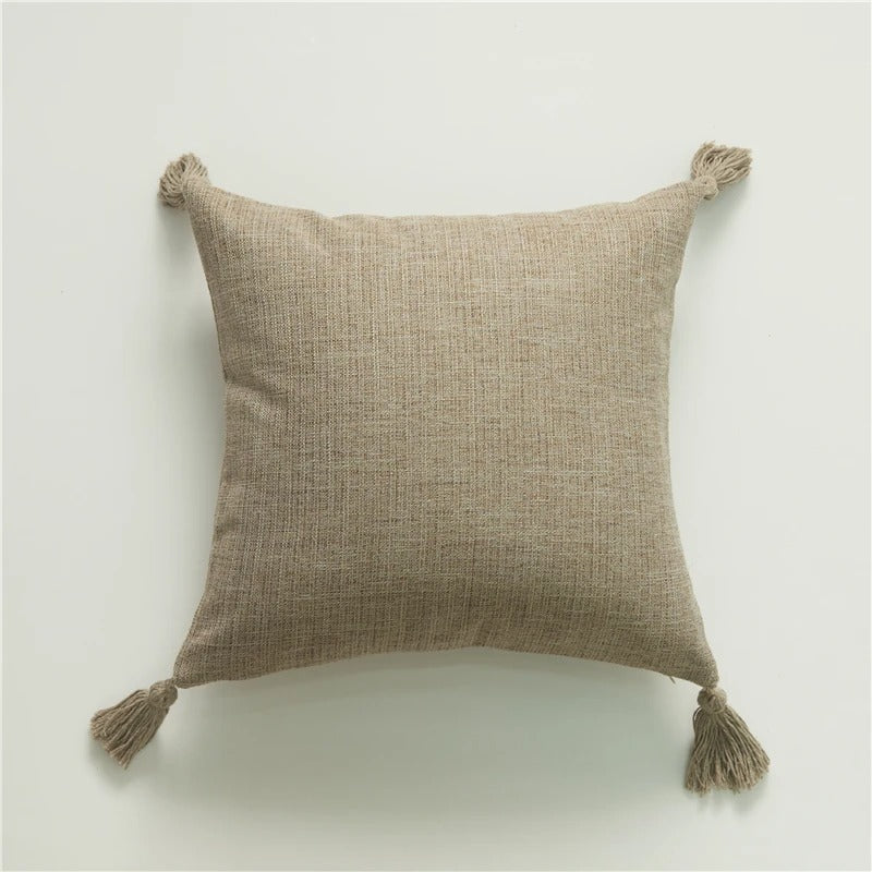 ImperialRest Cushion Cover - Elegant Linen Cushion Cover with Playful Tassels for Any Space Kalsten