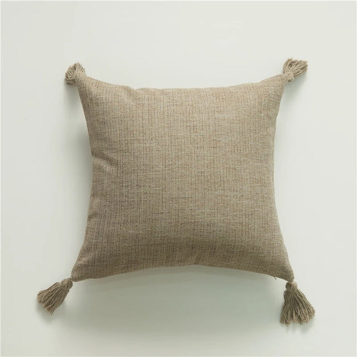 ImperialRest Cushion Cover - Elegant Linen Cushion Cover with Playful Tassels for Any Space Kalsten