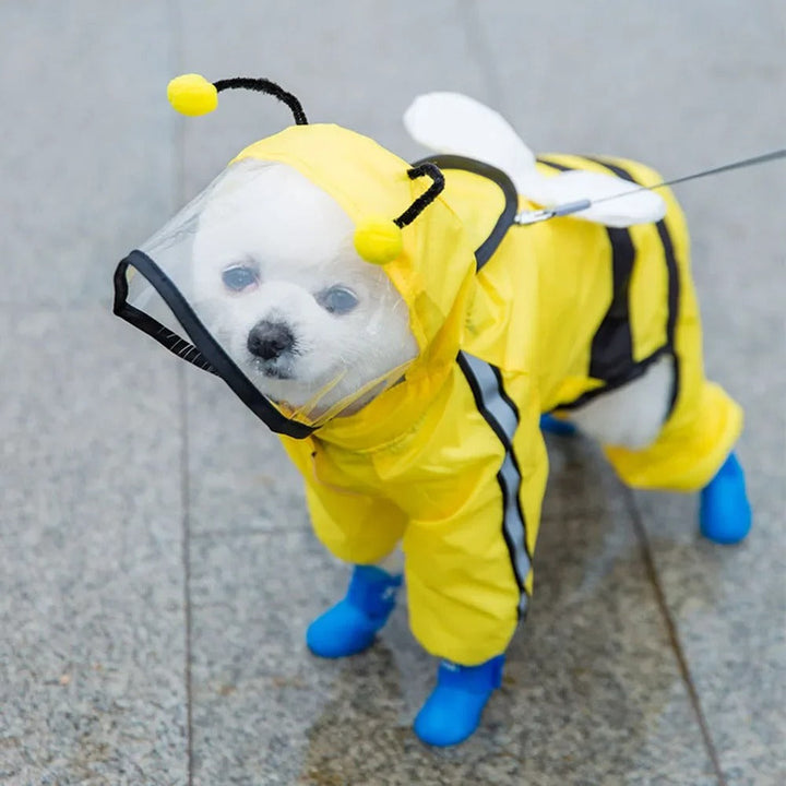 Kalsten | Adorable Bear-Themed Full Body Dog Raincoat with Reflective Safety Features