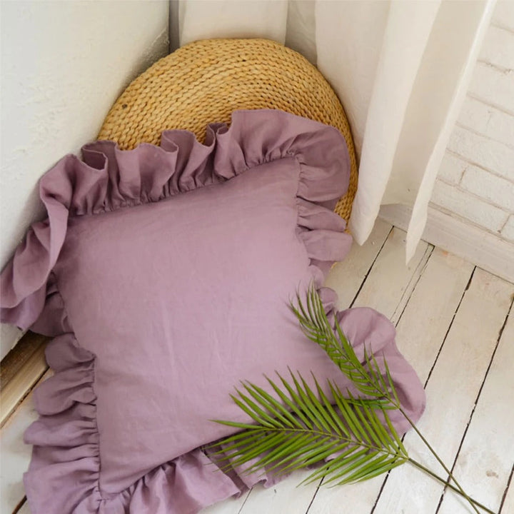 Elegant Linen Cushion Cover - with Ruffles for Ultimate Comfort Kalsten