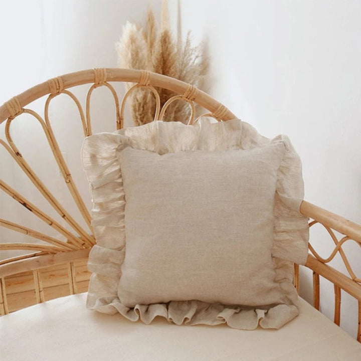 Elegant Linen Cushion Cover - with Ruffles for Ultimate Comfort Kalsten