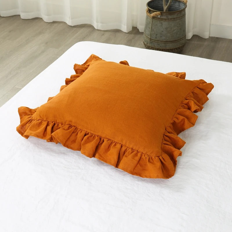 Elegant Linen Cushion Cover - with Ruffles for Ultimate Comfort Kalsten