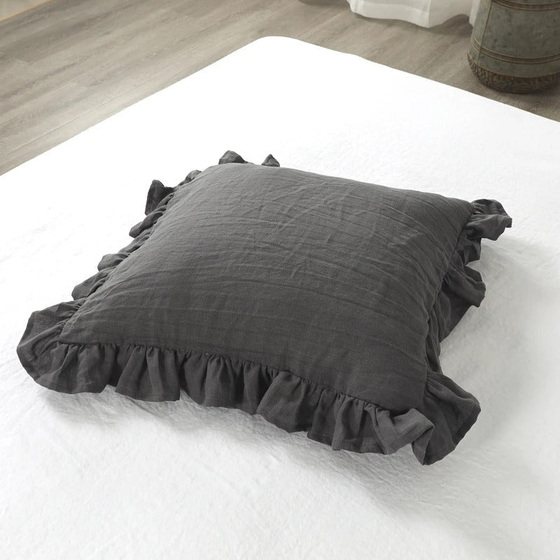 Elegant Linen Cushion Cover - with Ruffles for Ultimate Comfort Kalsten