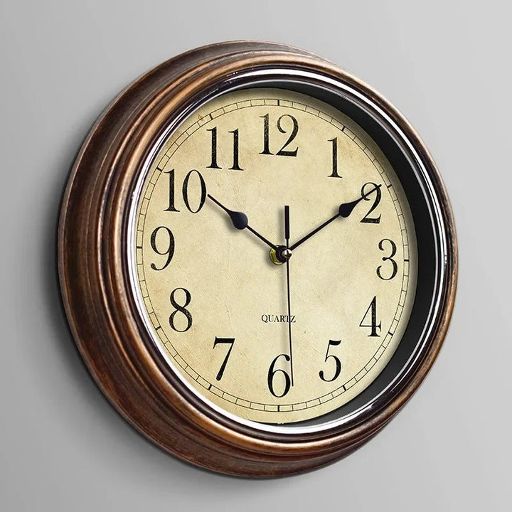Kalsten | WoodLuxe classic wall clock – stylish silent wooden decorative clock 30 cm
