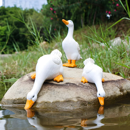 PuddlePals Sculpture – Duck and Goose Figure in Farmhouse Style