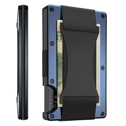 BowLift | Titanium Matte Cobalt Card Holder – Slim & Stylish RFID Wallet for Men & Women