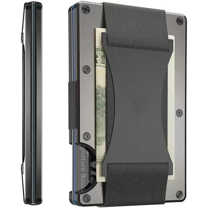 BowLift | Titanium Matte Cobalt Card Holder – Slim & Stylish RFID Wallet for Men & Women