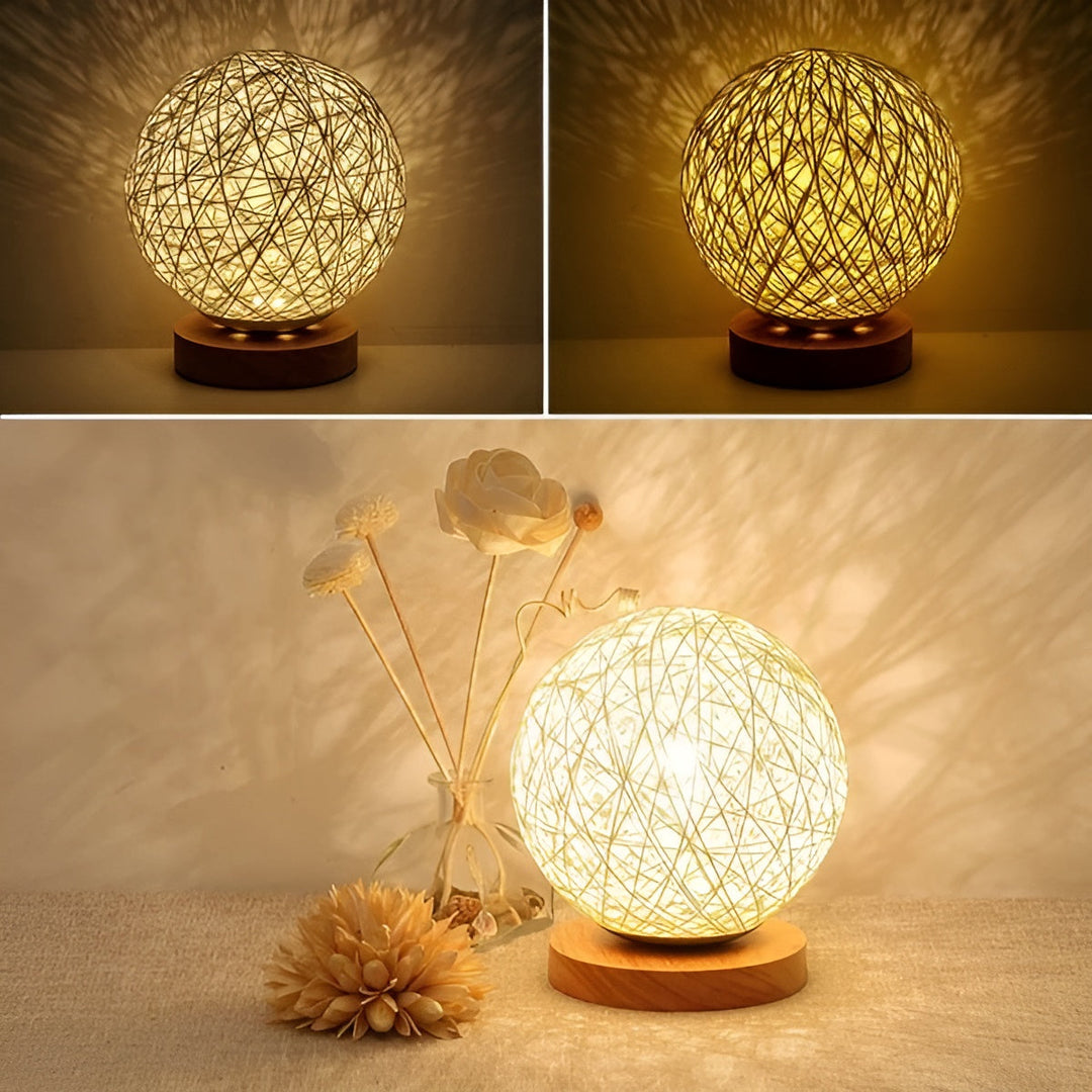 TwineGlow Light - Modern USB Rechargeable Rattan Table Lamp | Kalsten