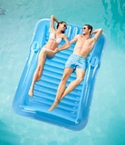 Inflatable Lounger with Headrest and Cup Holders | Kalsten