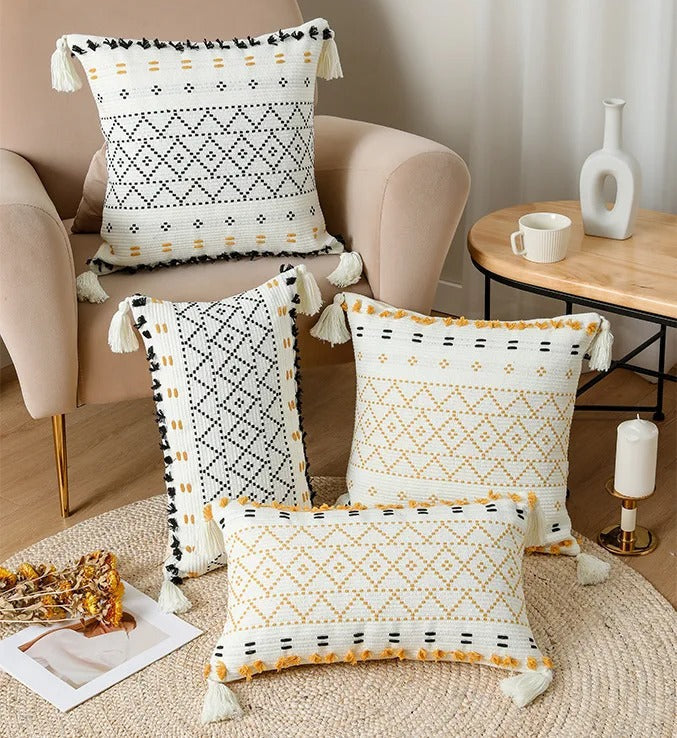 Bohemian SatinCiel Pillowcase - Luxury Pillowcase with Tufted Design for Any Interior Kalsten