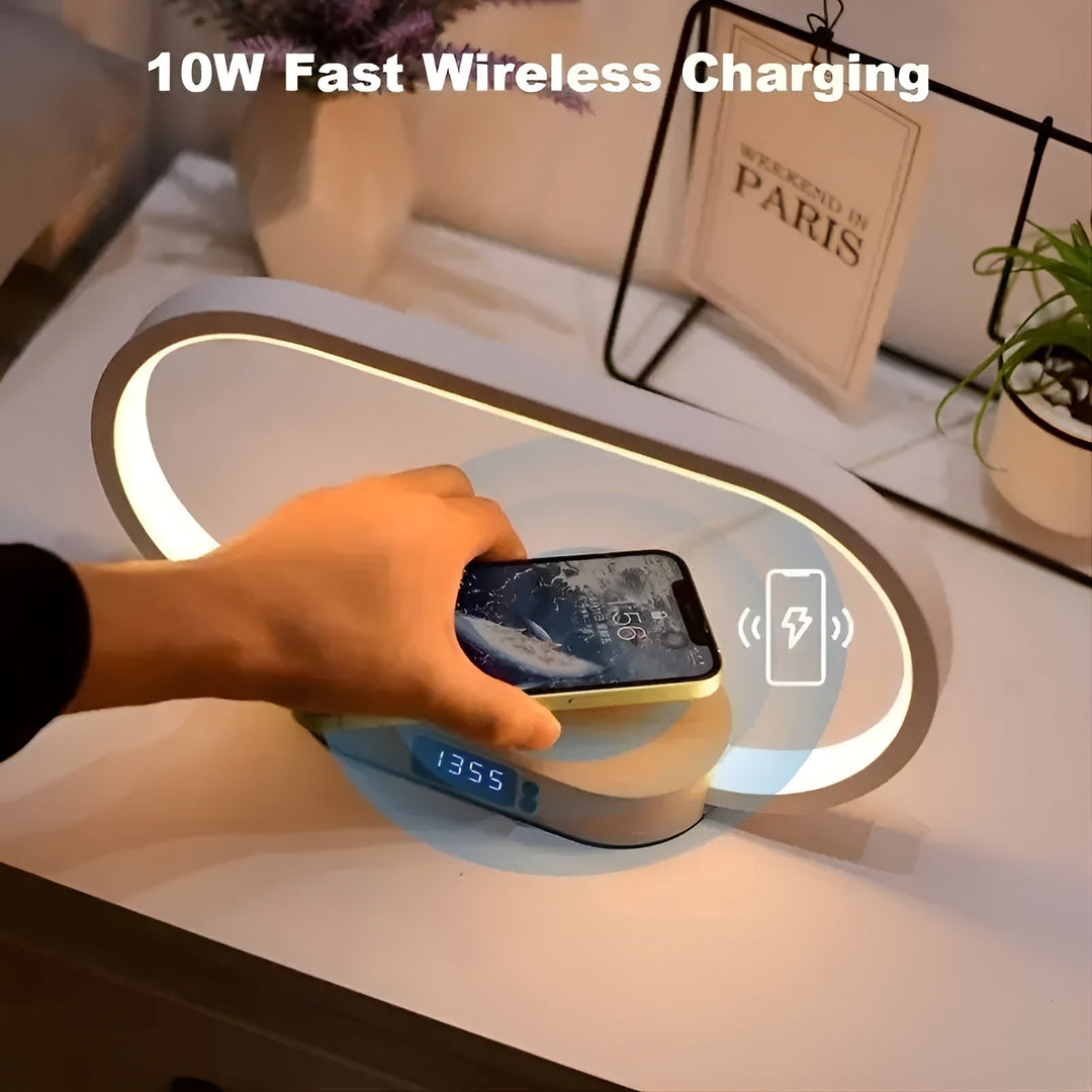 Stylish Multifunctional Lamp with Charging Station and Clock Kalsten