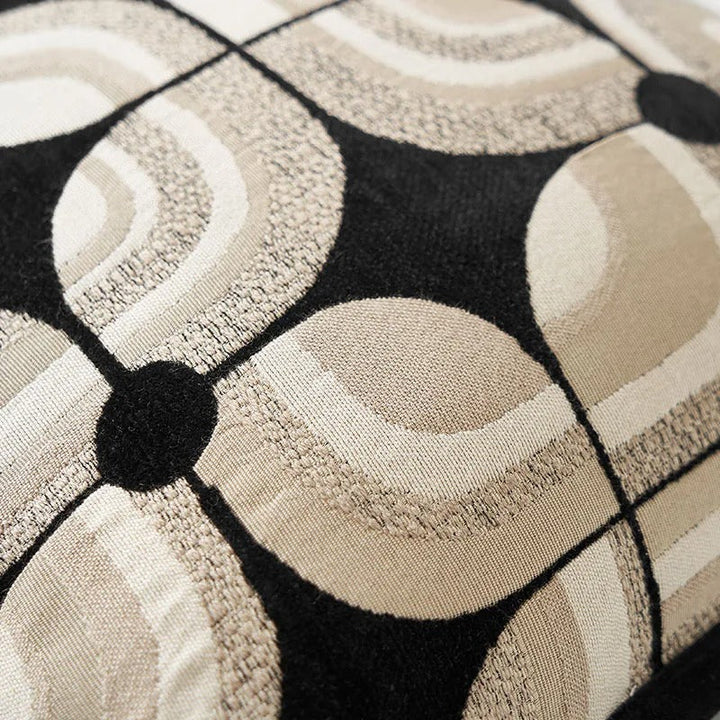 RegalRest Sofa Cushion Cover - Geometric Cushion Cover in Black and Khaki - Modern Elegance Kalsten
