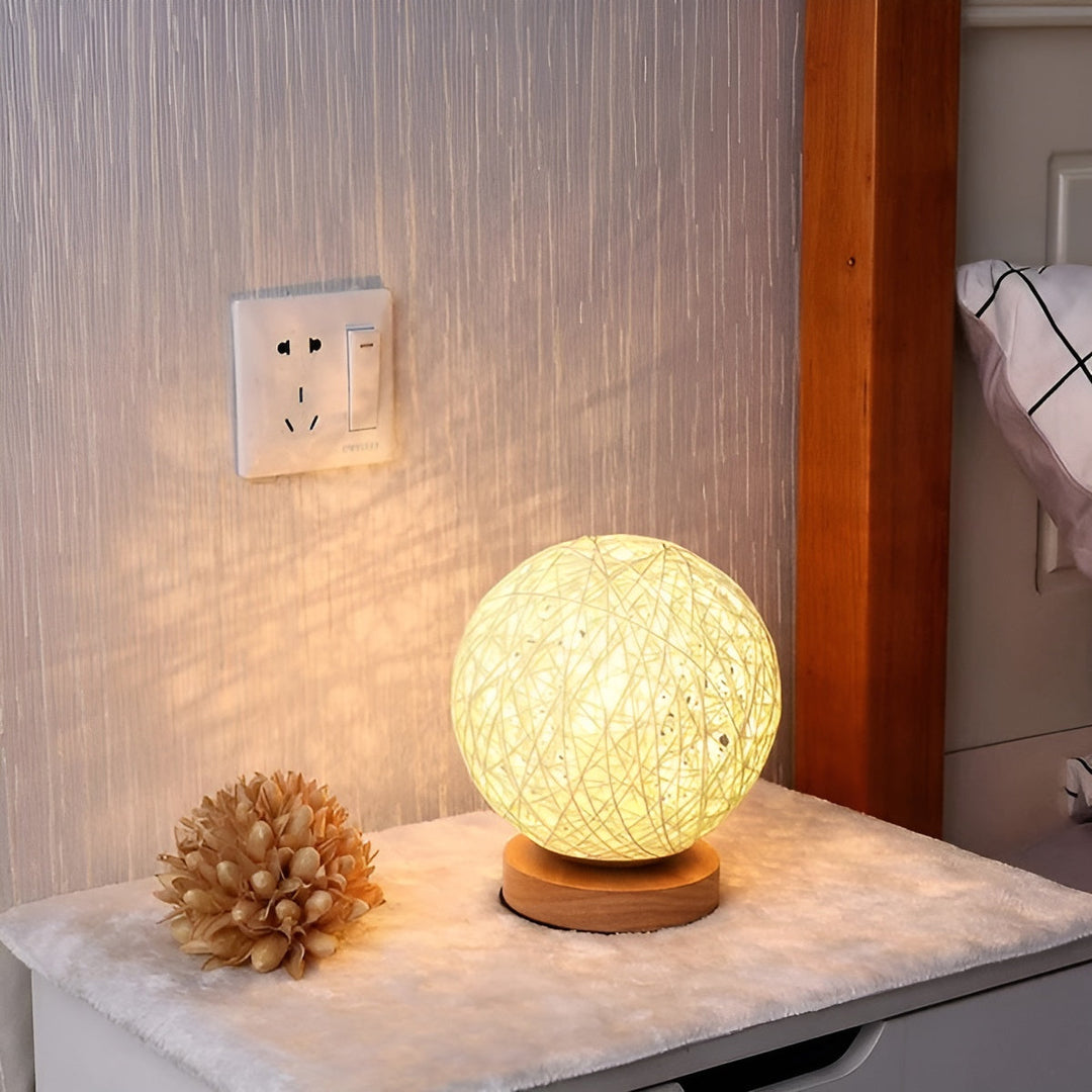 TwineGlow Light - Modern USB Rechargeable Rattan Table Lamp | Kalsten