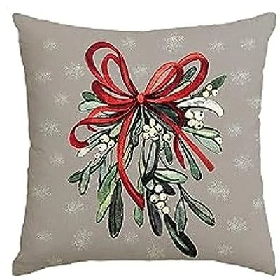 Christmas Cushion Cover - Festive Cushion Cover with Christmas Tree and Winter Theme - Green 45x45 cm Kalsten