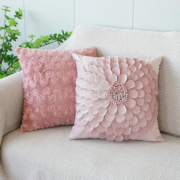 VelourVista Cushion Cover - Cute Pink Rabbit Pillow for an Enchanting Interior Kalsten
