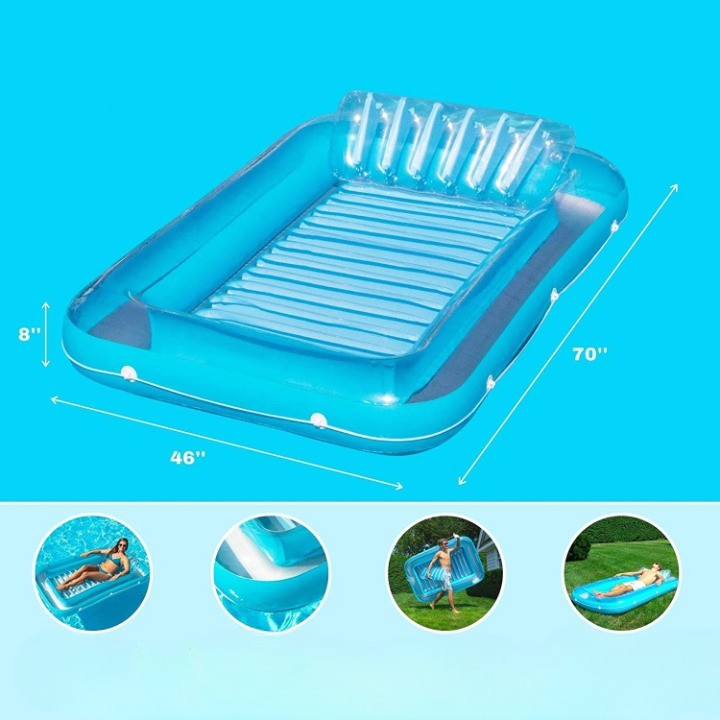 Inflatable Lounger with Headrest and Cup Holders | Kalsten