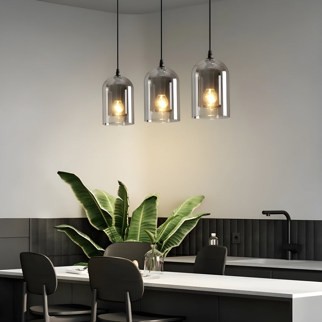 SkyGleam Light - Modern Double Glass Pendant Light | Kalsten