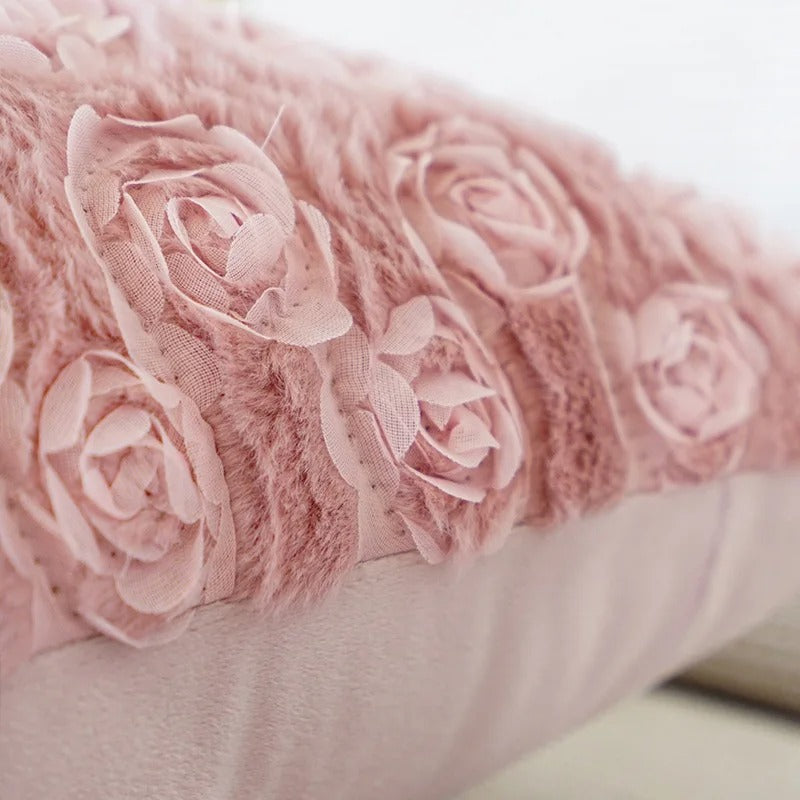 VelourVista Cushion Cover - Cute Pink Rabbit Pillow for an Enchanting Interior Kalsten
