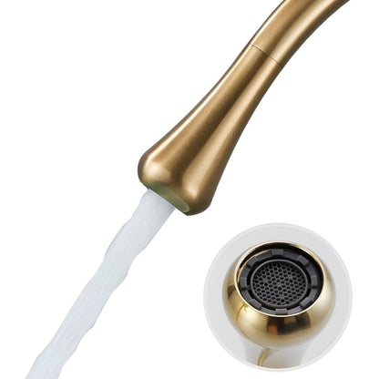 Basin mixer tap in a brushed look – Basin mixer tap, hot-cold mixer, brass tap for residential use | Karnz