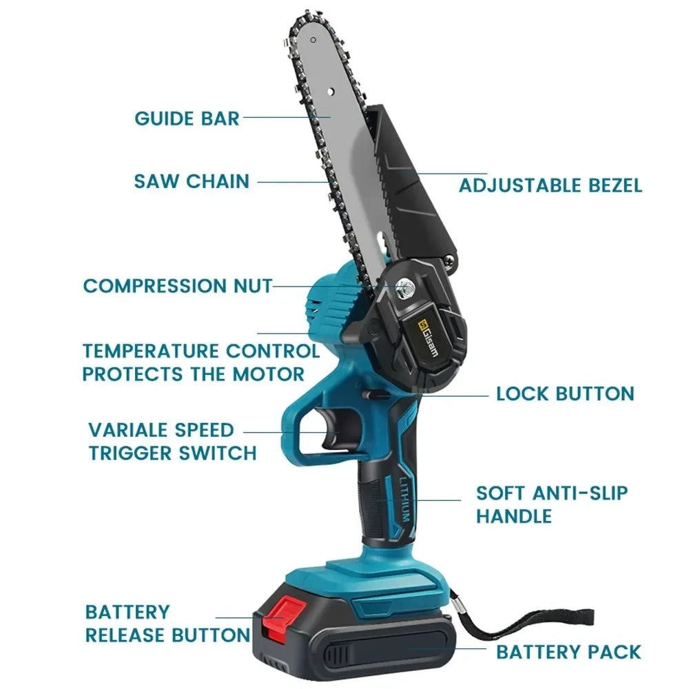Kalsten | Cordless Electric Chainsaw | Lightweight, Ergonomic Design & Ideal for Effortless Pruning and Trimming