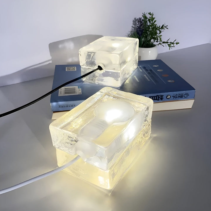 IceLuxe Light – Minimalistic Ice Cube LED Glass Lamp | Kalsten