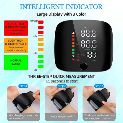 BowLift | Smart Wrist Blood Pressure Monitor – Electronic Portable Sphygmomanometer with Voice Alerts