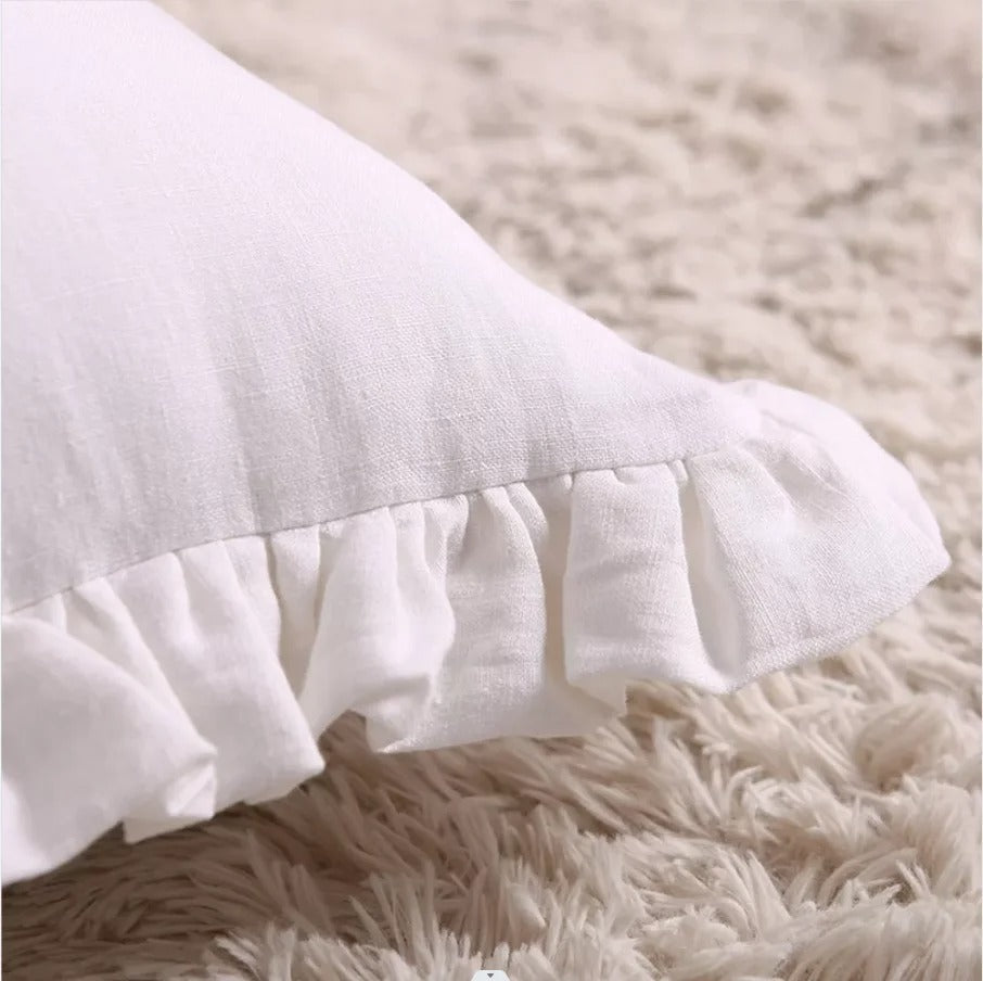 Elegant Linen Cushion Cover - with Ruffles for Ultimate Comfort Kalsten