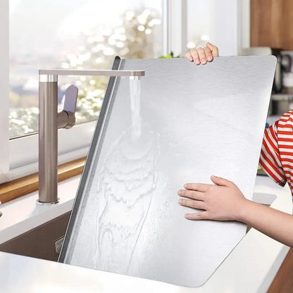 BowLift | High-quality cutting board made of stainless steel with edge – ideal for homemade pizza, pastries, and more!