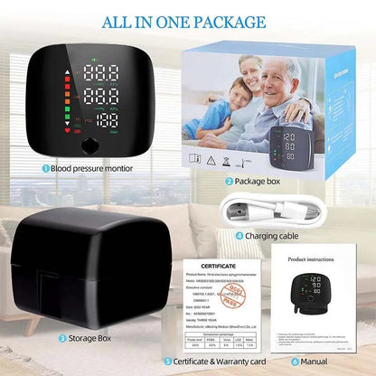 Skanto | Wrist Blood Pressure Monitor – Electronic Portable Sphygmomanometer with Voice Alert