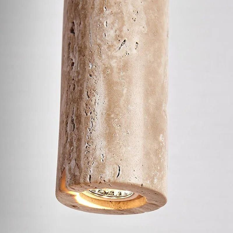 Radiance - Minimalist Longlining Travertine Wabi-Sabi Style LED Chandelier Lights | Kalsten
