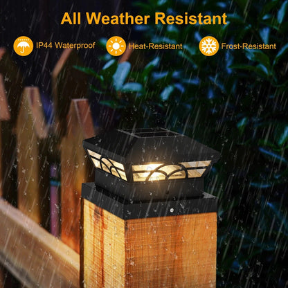 BowLift | Peake Solar Post Cap Light - Durable Outdoor Solar Post Lights for Fence Posts