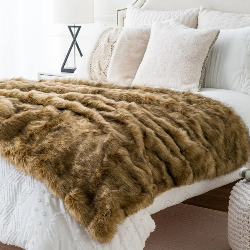 Kalsten | Soft and Plush Blanket Winter Pattern Comfort with Delicate Fur
