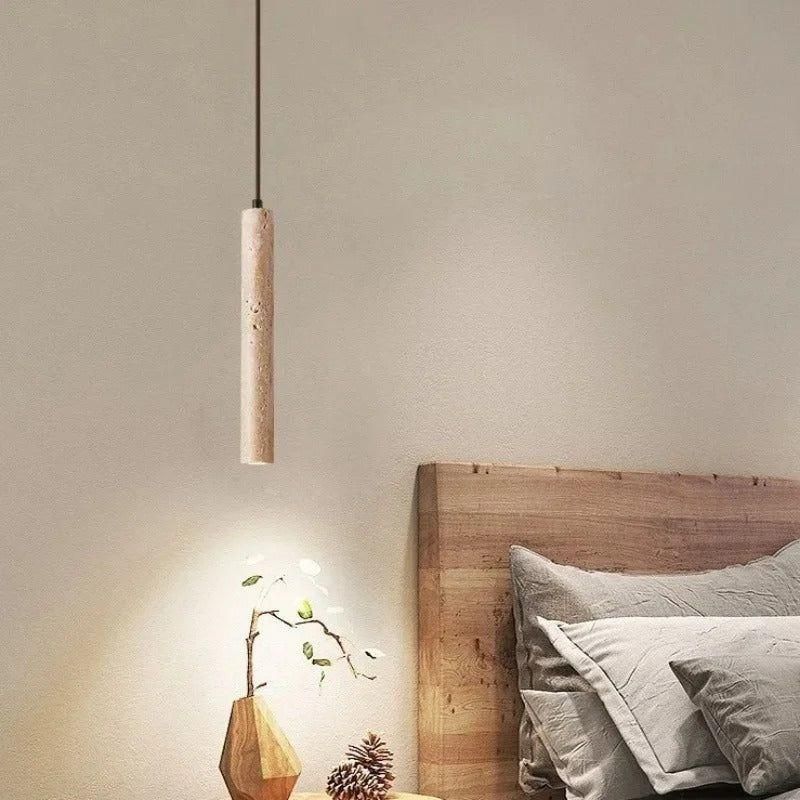 Radiance - Minimalist Longlining Travertine Wabi-Sabi Style LED Chandelier Lights | Kalsten