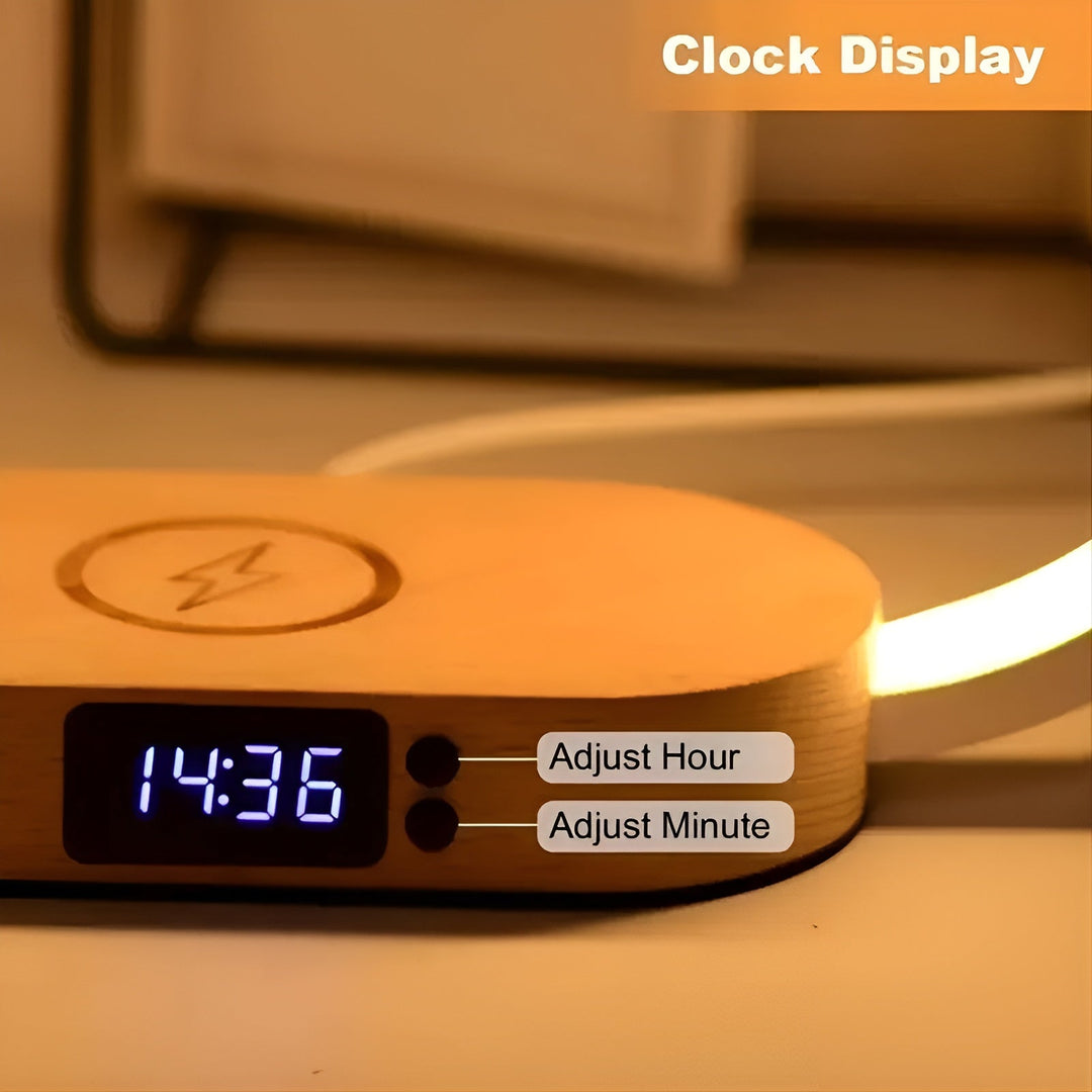 Stylish Multifunctional Lamp with Charging Station and Clock Kalsten