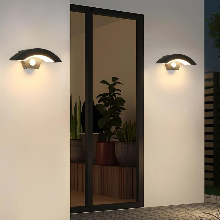 Outdoor wall lights in a 2-piece set – With motion sensor & protection | For home & garden | Kalsten
